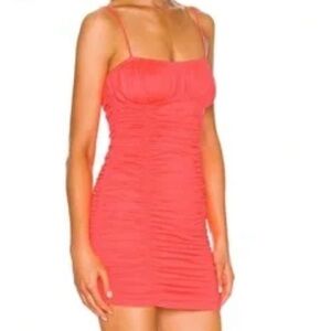 NWT Superdown Coral Ruched Mini Dress